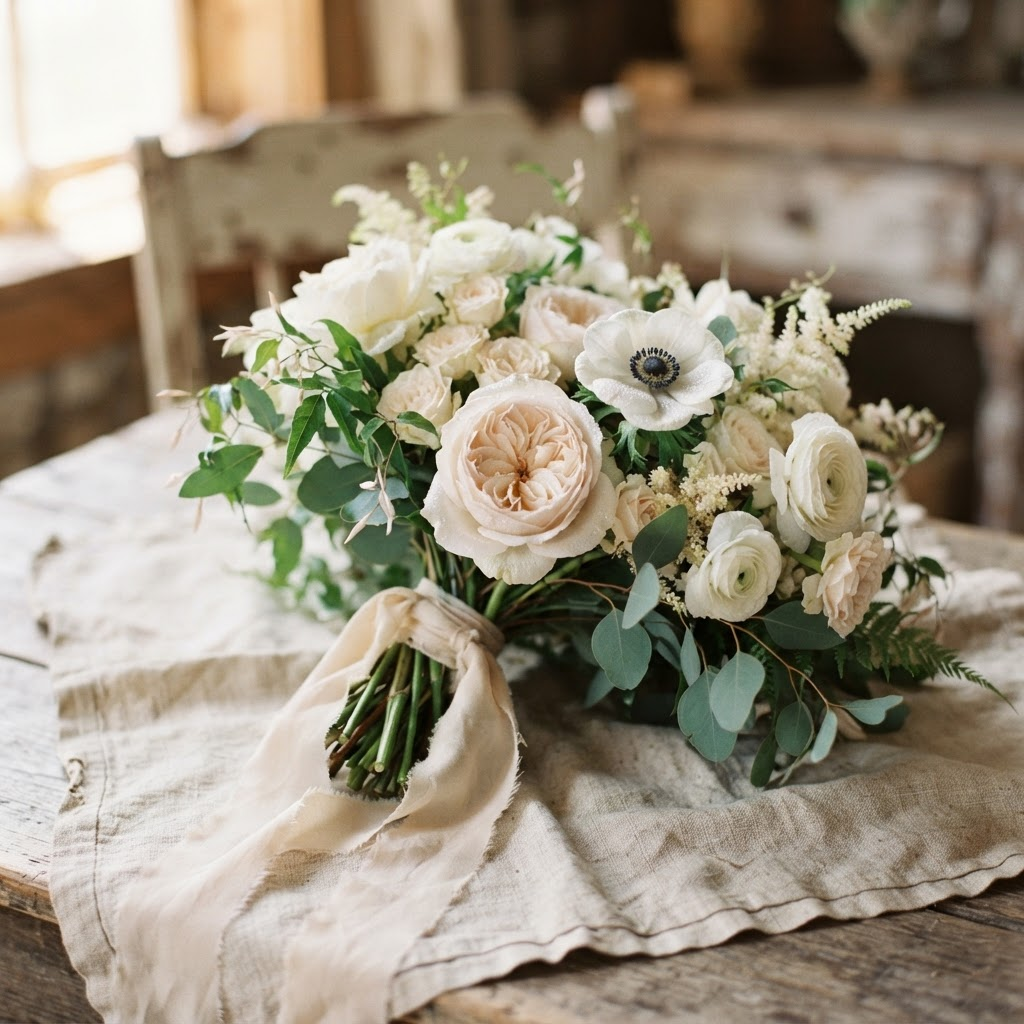 Bridal bouquet detail